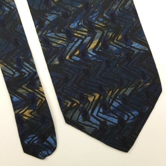 Geoffrey Beene Blue Abstract Silk Tie‎ 56 3 5/8 - Picture 1 of 6